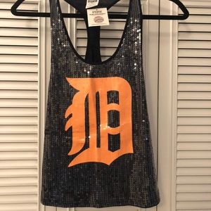 NEW Detroit Tigers VS Pink Sequin Tank - Size S